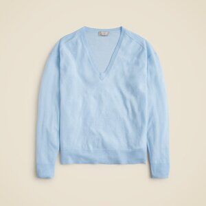 NWT J Crew Oversized Featherweight Cashmere V-Neck Sweater